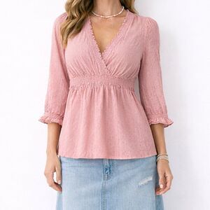 Venezia Plus Size 2X Chic Women’s Top Curvy Fit Peplum Top y2k romantic